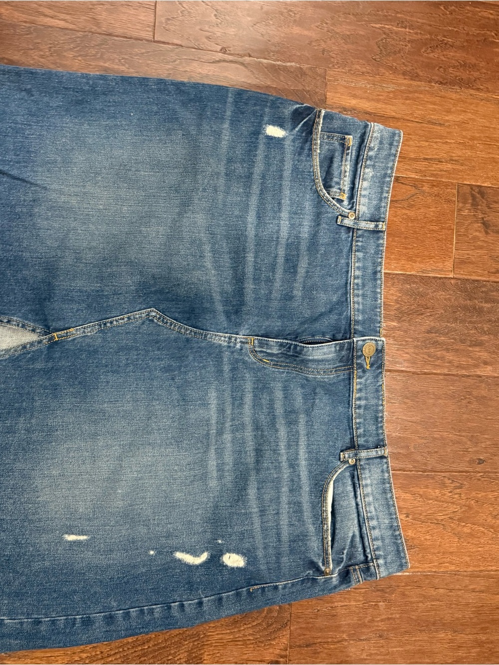 LOFT Blue Distressed Denim Mini Skirt 20 EUC